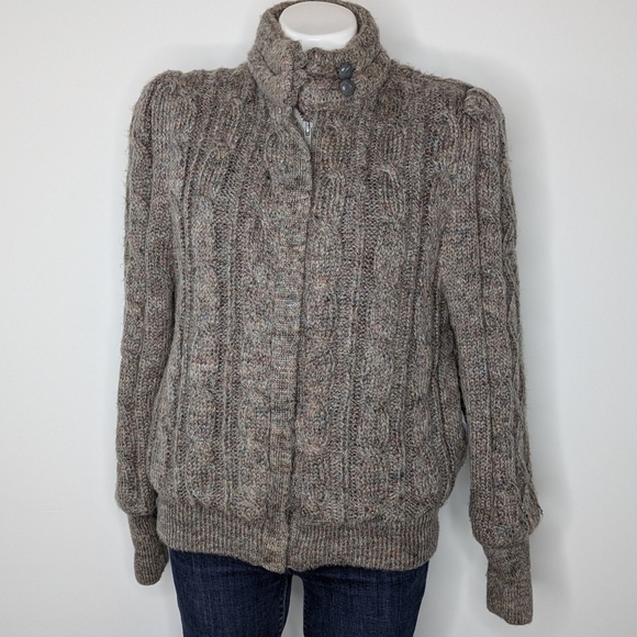 Vintage Uzzi brown neutral tones zip up jacket L - Picture 1 of 13